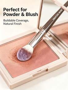 Princess Rose New 1pc Professional Blush Brush Single Pack, Ultra-Soft Synthetic Bristles, Skin-Friendly Non-Irritating, Strong Powder Pickup, Suitable For Powder/Cream Blush, Even And Natural Application, Blending And Contouring Tool, Enhances Cheekbone Definition, Suitable For Beginners And Professional Makeup Artists - Mocha Brown - View 7