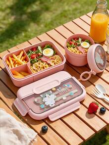 SEAL LOCK Large Capacity School Lunch Box, Adult Bento Box, Meal Container - Built-In Utensils, Microwave (Remove Lid), Lunch Bag, Suitable For Home, School, Office, Travel, Back To School Season, Outdoor Picnic - Multicolor - View 3