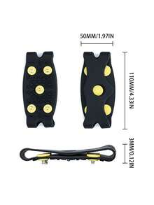 1 Pair Ice Crampons, 5-Stud Anti-Slip Snow Grip Spikes, Portable Rubber Ice Cleats, Suitable For Shoes And Boots, Winter Walking, Hiking, Climbing On Snow And Ice - Multicolor - View 11