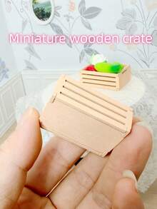 Dollhouse Miniature Square Wooden Basket, Mini Hollow Wooden Slat Square Storage Basket, Wooden Decorative Accessory, Desktop Micro Scene Small Ornament - Multicolor - View 5