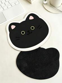 Cute Cat Mouse Pad, Non-Slip Rubber Bottom Stitched Edge Mouse Pad, Cartoon Black Cat Shaped Mouse Pad, Suitable For Women, Girls Desktop Keyboard Mouse Pad, Office And Home Use - View 4