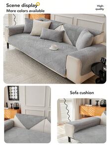1pc Fashionable Minimalist All-Season Sofa Cushion, Anti-Slip Luxury Sofa Pad, Suitable For Home, Bedroom, Living Room, Study, Office, Graduation Ceremony And Other Occasions, Pet Scratch-Resistant Protective Pad - Light Grey - View 5