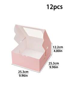 4pcs/8pcs/12pcs Square See‑Through Window Christmas Gift Boxes, Paper Packaging For Festival Gathering Presents, Stackable Storage Favor Boxes - View 19