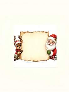 2pcs/100 Sheets Thick Leak-Proof Self-Adhesive Vintage Christmas Sticky Notes With Santa Claus And Reindeer Border, Smooth Writing And Tear-Resistant Pages, Suitable For Student Exam Grading, Office Memo And Diary Collage, Scrapbooking - Christmas Sticky Notes - View 6