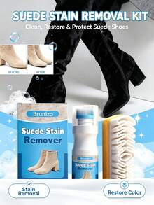 Suede & Nubuck Cleaning Kit, Specialized Stain Remover Cleaner For Suede, Fur, Snow Boots & Matte Shoes - A - View 2
