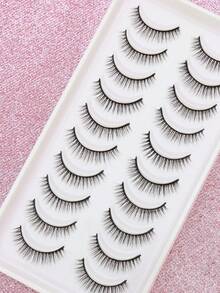 20/10 Pairs Natural Curly Vacation Style False Eyelashes, Fluffy And Soft, Creating 3D Voluminous Eyelash Effect, Long And Slender, Perfect Messy Look, Multi-Layer Design, Short And Dense False Eyelashes, Bulk Purchase, Suitable For Makeup, Wedding, Party, Nightclub, Daily Work, Meeting And Other Occasions, Comfortable To Wear - Multicolor - View 3