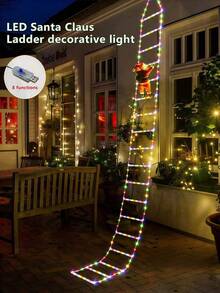 59.06in/1.5M Christmas Ladder Lights, USB Powered LED Christmas Candy Ladder Lights, Decorative Ladder Lights, USB Powered, Suitable For Home, Porch, Window, Wall, Christmas Tree Outdoor Indoor Decoration, Christmas Holiday String Lights Hanging Decoration, Santa Claus Climbing Ladder Lights Decorative Lights, Yard Lawn Holiday Decoration Atmosphere Lights, Porch Hallway Landscape Lights Wall Hanging Lights - Christmas Ladder Lights - View 5