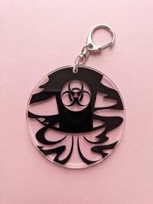 1Pc/6Pcs S/CP Foundation Themed Acrylic Keychains, Featuring SCP Foundation And Other Logo Designs, Fashionable Bag Charms, Suitable For Back To School, Gift For Fans, Exquisite Collectibles, All Season - Multicolor - View 12