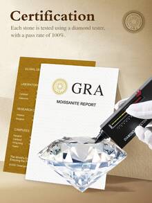 1 buah Cincin Moissanite Gaya Minimalis 5CT 4-Prong Cincin Berlian Tunggal Cocok untuk Pertunangan dan Pernikahan Wanita - Cincin moissanite empat cabang - 5CT - View 8