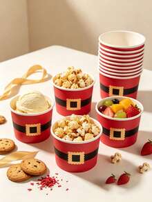 20/10pcs, Christmas Themed Ice Cream Cup, Dessert Cup, Suitable For Ice Cream, Fruits, Snacks, Perfect For Adult Sweet Themed Gatherings, Summer Picnics, Dessert Shops, Party Supplies, Birthday Parties, Bridal Weddings, Outdoor Parties, Christmas - Multicolor - View 7