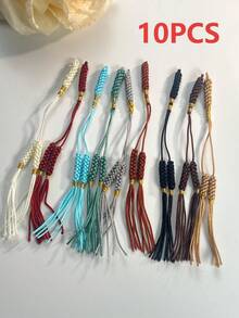 1pc/10pcs Handmade Woven Prayer Beads Tassel, Handmade Woven Diamond Knot Accessories, Ramadan Prayer Beads DIY Decorative Rope, Multiple Colors Available - Multicolor - View 14