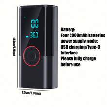 jkuoo Alat Bantu Start Darurat dengan Kompresor Udara - Pengukur Tekanan Ban Digital 180PSI, Pengisian Daya USB, Cocok untuk Kendaraan Bensin/Berbagai Jenis Kendaraan, Desain Portabel, Dilengkapi dengan Lampu Darurat LED, Fitur Deteksi dan Penyesuaian Tekanan Ban. - Mesin + aksesoris - View 3