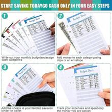 60pcs A6 Budget Planner Refill Pages, 6-Ring Binder Expense Tracking Inserts, Suitable For Cash Envelope System, Planner, Wallet-Style Budget Organizer, 6-Color Stationery Supplies - A6 - View 6