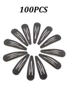 100/40/10pcs Metal Water Droplet BB Hair Clip, Simple And Versatile, Suitable For Daily Wear, Including Claw Clips, Hair Clips, Hair Clips, Etc - Black - View 10