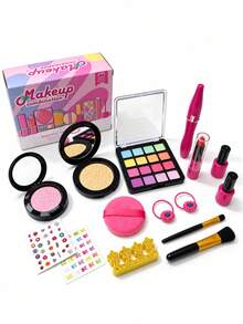 Little Girl Makeup Kit, Pretend Princess Toy, Includes Eyeshadow, Lipstick, Blush Toy Set, Holiday Birthday Gift, Not Real Cosmetics - Multicolor - View 11