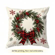 4pcs/1pc Christmas Red & Black Plaid Pattern Pillow Case, Single-Sided Printed Pillow Cover, Suitable For Living Room, Bedroom, Home Decor, All-Season Pillow Case - Multicolor - View 15