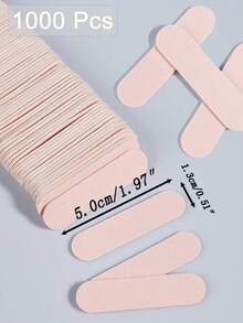 10 To 1000pcs Disposable Pink DIY Mini Nail Files - Double-Sided Sandpaper Files, Suitable For Manicure And Pedicure - Pink - View 12