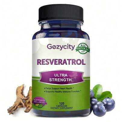 Resveratrol Ultra Strength Supplement, 120 Capsules,Natural Formula, Daily Dietary Supplement