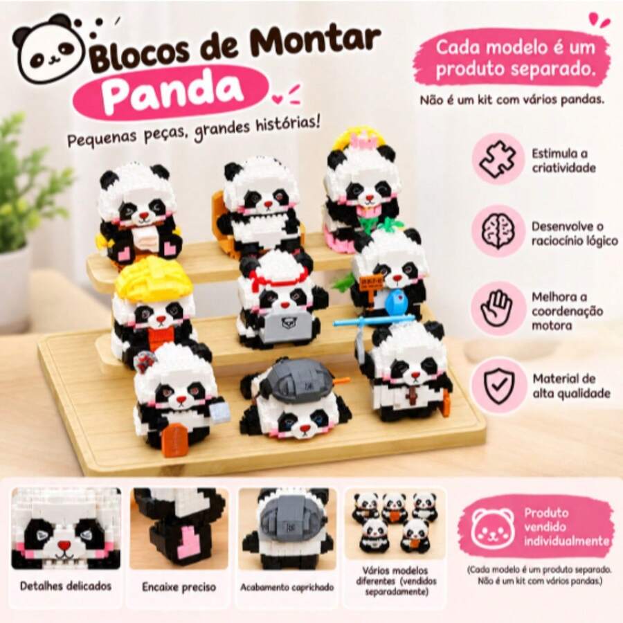 Panda de Blocos de Montar – Diversos Modelos h503 - 1pcs - Visão 1