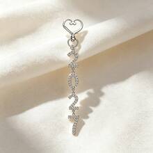 1pc Luxury Rhinestone 2027 Number Keychain, Heart Lobster Clasp Alloy Pendant, Sparkling Rhinestone Bag Charm, Women's Backpack Car Key Accessory, Birthday Anniversary Gift, Daily Versatile Decorative Small Gift - Multicolor - View 5