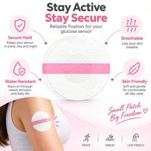 1 Set (10/20/30/40/50/100 Pieces) Freestyle Libre&Omnipod 5&Dash Motion Sensor Patches, Breathable Waterproof Adhesive Patches, Suitable For Sports Like Rock Climbing, Running, Sweatproof, Can Secure And Protect , Suitable For Gym - Pink Transparent - View 4