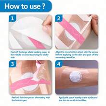 1 Set (10/20/30/40/50/100 Pieces) Freestyle Libre&Omnipod 5&Dash Motion Sensor Patches, Breathable Waterproof Adhesive Patches, Suitable For Sports Like Rock Climbing, Running, Sweatproof, Can Secure And Protect , Suitable For Gym - Pink Transparent - View 5