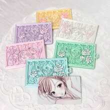 Ins-Style Hollow Window Rose Card Sleeve Heart Rose Flower Protective Case 3-Inch Small Card Holder Pendant, Idol Fan, Planner Enthusiast, Student, Card Storage, Photo Display, Desk Decor, Collectible Storage, Dust Protection, Birthday Gift, Holiday Gift, Creative Collection, Portable Pendant, DIY Decoration, Exhibition Card Collecting - A - View 7