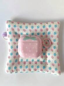 Girl Pink Polka Dot Strawberry Pods 5 Protective Case, Compatible With Pod 4, Apple Pro 3 Earphone Shell, 2nd Gen Wireless Bluetooth 1, 3rd Gen, 2nd Gen, Pod Pro 4th Gen, 5th Gen Case - Baby Pink - View 2