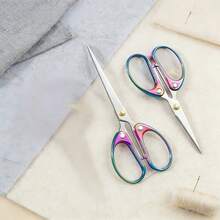 2pcs Sharp Zinc Alloy Titanium Coated Handle Scissors, Multi-Function Office, Sewing Scissors, With Ergonomic Non-Slip Zinc Alloy Handle, Suitable For DIY Crafts, Fabric Cutting Sewing, Home, Office Daily Use - 2pc - View 7