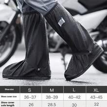 High-Top Rain Shoe Covers, Thickened Waterproof Rain Boots, Creative Waterproof Motorcycle Riding Bicycle Rain Boots, Rain Shoe Covers, Rain Boot Covers, Unisex Adult Shoe Covers, Wear-Resistant High-Top Style, Designed For Rainy Days, Rainproof, Waterproof, Thickened Design - Black - View 9