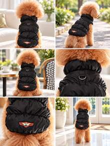 Three-Layer Warm Dog Jacket For Small And Medium Dogs, Autumn And Winter Pet Coat For Poodles, Bichons And Yorkshire Terriers, Everyday Cold-Weather Clothing In 8 Color Options - Black - View 2