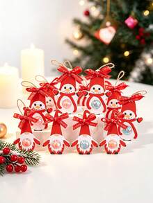 25/50pcs/Pack Christmas Gnome Snowman Candy Lollipop Cardstock Cards Party Gifts Decorations Baking Gift Box Decoration Cardstock Includes Ribbon Or String - View 3