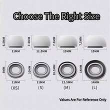Pro1/2 Replacement Ear Tips [4 Pairs], Silicone Noise Cancelling Earbud Tips (Sizes XS/S/M/L, White) - View 4