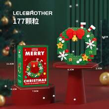1pc Xmas Limited Edition Building Blocks Set, Festive DIY Assembly Brick Kit, Christmas Tree Santa Snowman Reindeer Model, Collectible Desktop Ornament For Holiday Gift - Multicolor - View 14