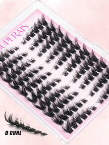 120pcs Self-Adhesive False Eyelashes D Curl Fluffy Soft Lightweight Single Cluster DIY Eyelash Growth Product Natural Look Self-Adhesive Eyelashes - C - View 6