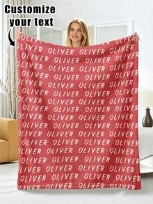 1pc Customized Photo Blanket, Personalized Flannel Blanket With Photo And Text, Office Nap Blanket, Comfortable Blanket, Mother's Day, Father's Day Gift For Parents, Bedding Blanket, Bed Customized Blanket, Customized Text Blanket, Personalized Home Blanket - Multicolor - View 34