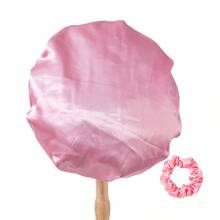 Double Layer Satin Sleep Cap, Women's Large Hair Protection Bonnet, Soft Silky Head Wrap With Matching Hair Tie, Multiple Colors Available - 12941-12946 - View 6