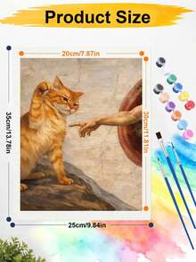 1 Digital Oil Painting Set, DIY Oil Painting Set, Naughty Kitten Oil Painting Set, DIY Adult Hand-Painted For Gift Home Wall Decoration. - A - View 6