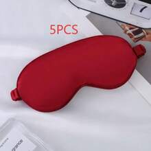 1pc Double-Sided Faux Silk Sleep Mask, Office School Nap Light-Blocking Eye Mask, Travel Accessory, Gift For Family, Colleagues And Friends - Pink - View 17