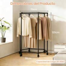 Perchero Giratorio De Piso, Tendedero De Ropa PortáTil Y Montaje RáPido Sin Taladros, Ahorra Espacio En Dormitorio, BalcóN O LavanderíA (Negro, 70 * 120cm) - Negro - Ver 4