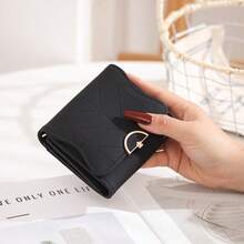 1 buah Dompet Pendek Hitam Klasik, Dompet Koin Minimalis Modis Berkualitas Tinggi dari Kulit PU, Dompet Koin Lipat Multifungsi Serbaguna untuk Pelajar dengan Banyak Slot Kartu dan Tempat Kartu Identitas, Dompet Penyimpanan - Hitam - View 6