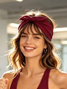 Women's Wide Bow Headband – Stretchy, Knotted, African-Style Headwrap – Non-Slip Elastic Hairband (1-Pack) - Multicolor - View 7