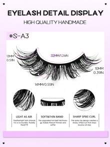 Comfortable Cat Eye False Eyelashes, Made Of Soft And Fluffy Faux Mink Fiber, Natural Full Design, Suitable For Various Eye Shapes, Reusable, Perfect For Parties And All Occasions - Black - View 3