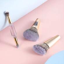 New 4-In-1 Makeup Brush Set: Blush Brush, Powder Brush, Eyeshadow Brush, Contour Brush, Portable Makeup Brushes - Gold - View 7