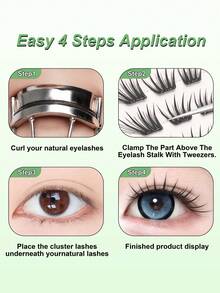 60/120 Clusters Self-Adhesive False Eyelashes, Korean-Style Fine Cluster Lashes, Soft Tapered Layered Eye Makeup Effect, Convenient DIY Eyelash Extensions, No Glue Needed, Suitable For Daily Makeup, School, Work, Dating, Shopping, Travel And Weekend Parties - C - View 7