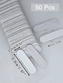 10-1000pcs Disposable Grey/White DIY Mini Nail Files - Double-Sided Sandpaper Files, Suitable For Manicure And Pedicure - Multicolor - View 6