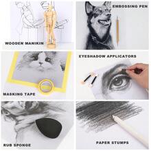 75-Pack Sketch Drawing Pencils Kit With Sketchbook,Include Graphite,Charcoal Pencils And Artists Tools,Pro Art Drawing Supplies,Ideal For Sketching Shading - 75-piece Sketching Set - View 5