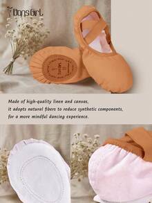 DonsGirl 1 Pasang Sepatu Balet Profesional Elastisitas Tinggi yang Pas di Kaki, Juga Cocok untuk Tari Modern, Tari Klasik, dan Yoga - Mocha Brown - View 10