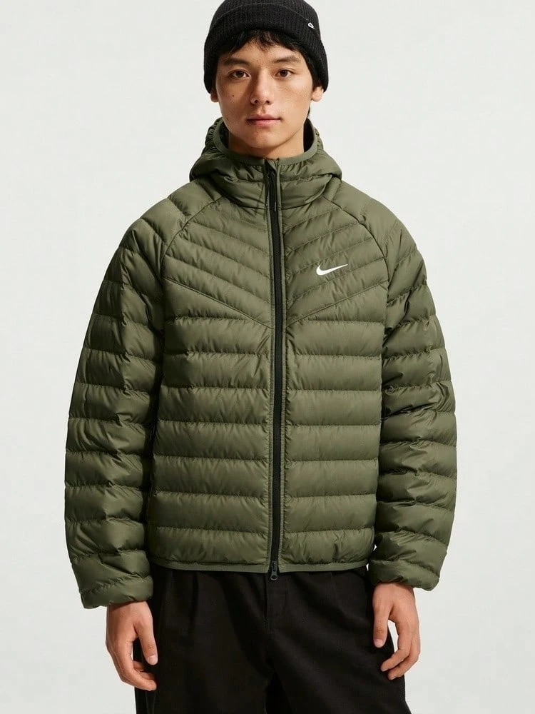 Nike Men's AS M NK WR LTWT FL MCRO CHNL J Down Jacket Thin Down Jacket - Short JA0742-222 - Army Green - View 1