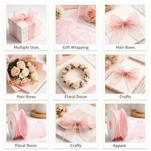 1.5 Inch Wide 10 Yard Sheer Organza Chiffon Ribbon, Suitable For Gift Wrapping, Wedding Bouquets, Crafts, Christmas, Etc - Multicolor - View 7